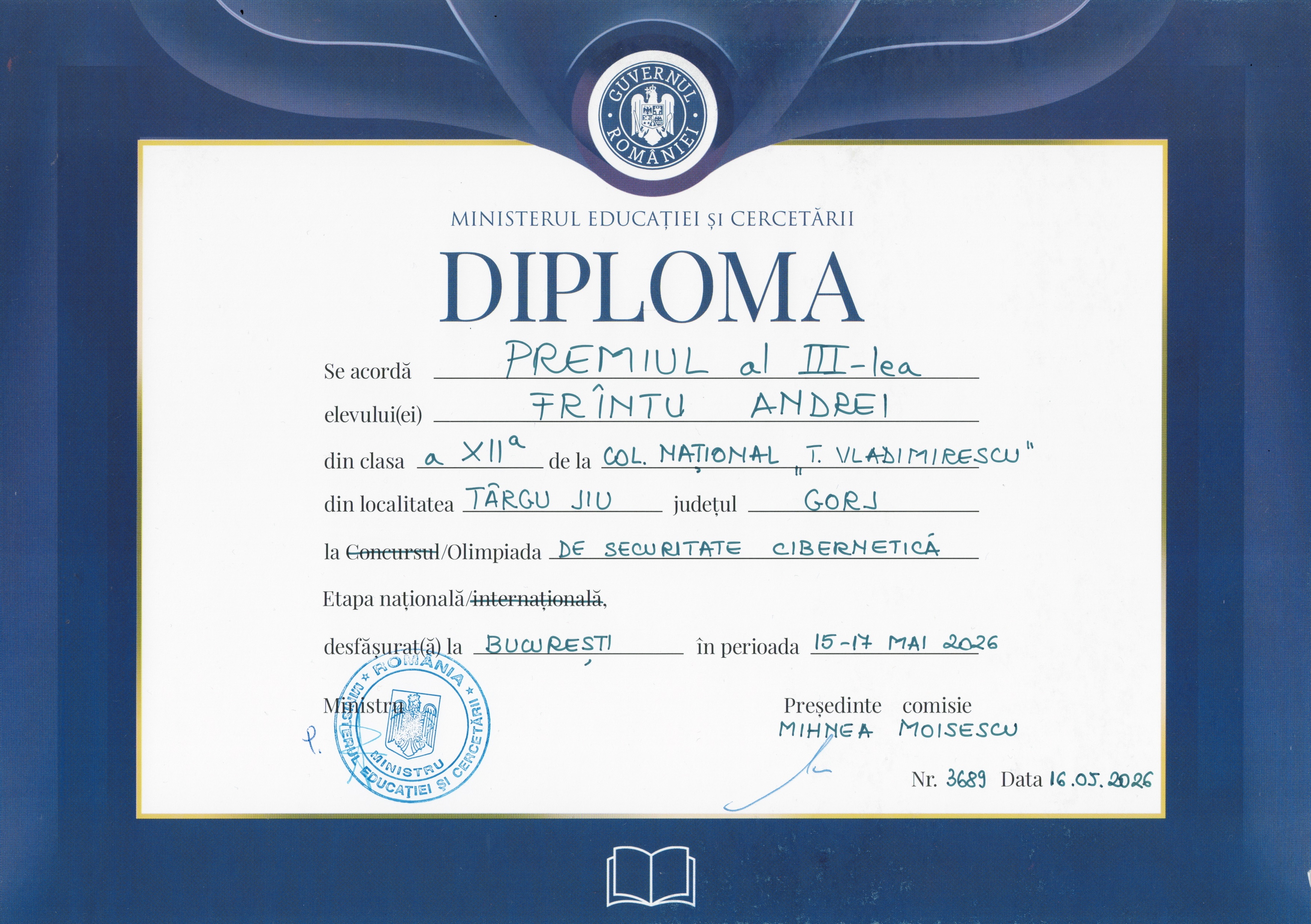 Diploma Securitate 2026